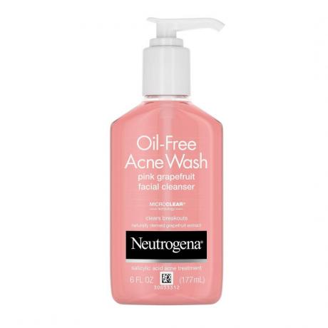 Neutrogena Pink Pamplemousse Oil-Free Acne Wash & Facial Cleanser sur fond blanc