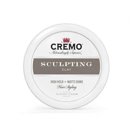 Cremo Sculpting Cream თეთრი ქილის ზედა ხედი თეთრ ფონზე