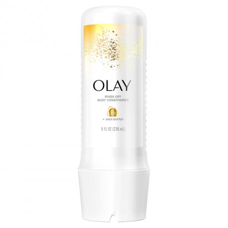 Unt de karité Balsam Olay Rinse-Off Body Conditioner pe fond alb