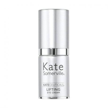 Kate Somerville Kateceuticals Lifting Eye Cream sudraba pudele uz balta fona
