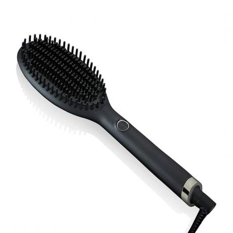GHD Glide Hot Brush perie neagră fierbinte pe fundal alb