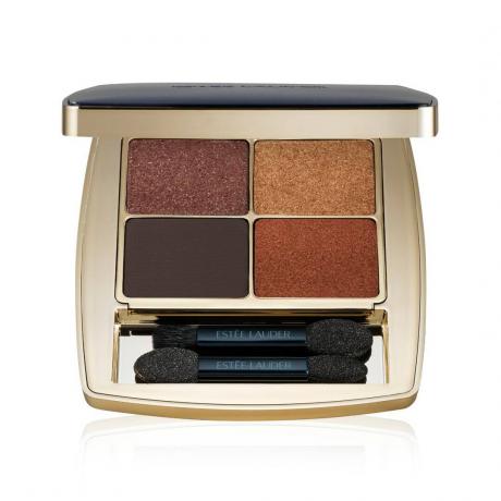 פלטת זהב פתוחה של אסתי לאודר Pure Color Envy Luxe Eyeshadow Quad באדמה פראית על רקע לבן