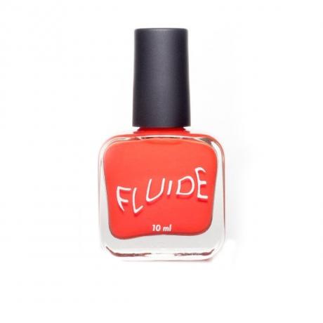 Лак We Are Fluid 7-Free в цвете Cherry Glove, ярко-красный лак для ногтей, на белом фоне