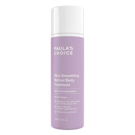 Paula's Choice Retinol Skin-Smoothing Body Treatment vijolična steklenička z belim pokrovčkom na belem ozadju