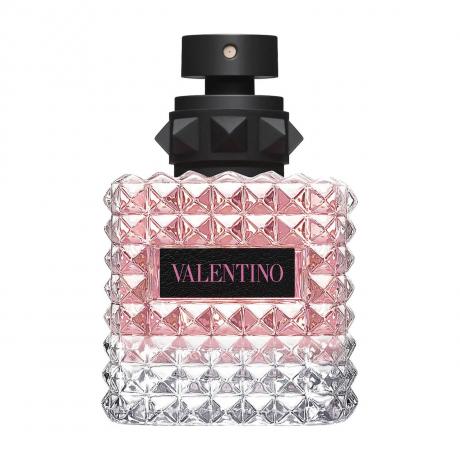 Fľaša Valentino Donna Born in Roma eau de parfum na bielom pozadí