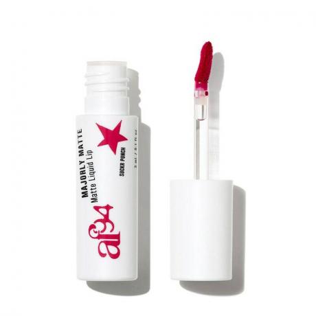 Un tube blanc et rouge de l'af94 Majorly Matte Liquid Lip sur fond blanc