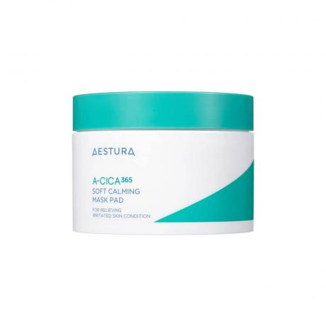 Aestura A-Cica 365 Soft Calming Mask Pad auf weißem Hintergrund