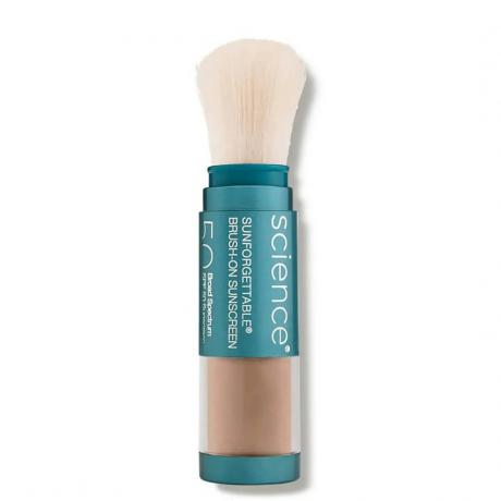 Colorescience Sunforgettable Total Protection Brush-On Shield SPF 50 pe fundal alb