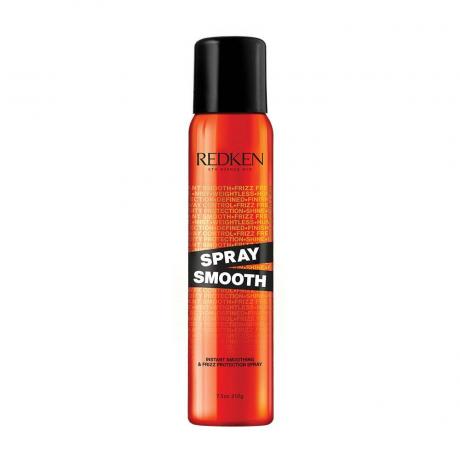 Redken Spray Smooth flacon pulvérisateur orange avec bouchon noir sur fond blanc