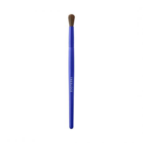 Treslúce Beauty B100 Deluxe Blending Brush Четка за смесване на сини сенки за очи с кафяви влакна на бял фон