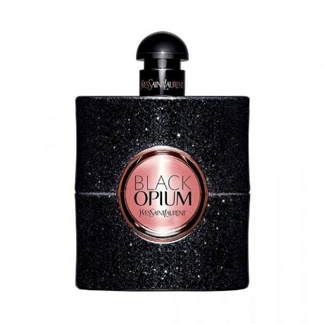 Yves Saint Laurent Black Opium pe fundal alb