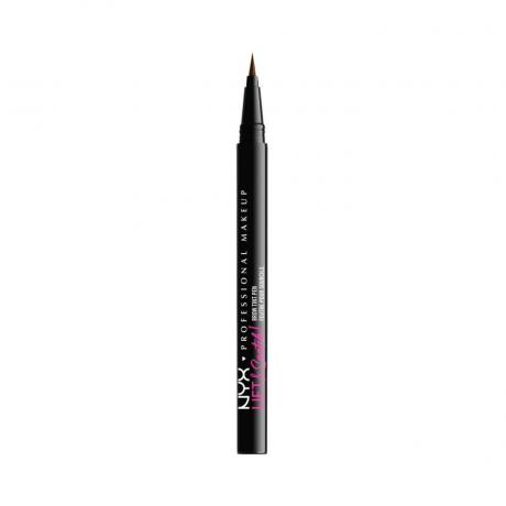 NYX Professional Makeup Lift & Snatch Brow Tint Pen водоустойчива писалка за вежди черен течен молив за вежди на бял фон