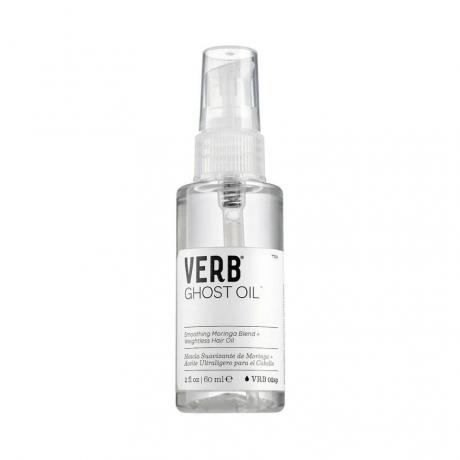 Verb Ghost Weightless Hair Oil спрей-пляшка прозорої олії для волосся на білому тлі