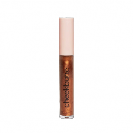 Cheekbone Beauty Jodi Lip Gloss αστραφτερό χάλκινο lip gloss με ροδακινί καπάκι σε λευκό φόντο