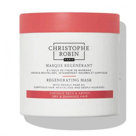 Een wit en roze bad van het Christophe Robin Regenerating Mask op een witte achtergrond