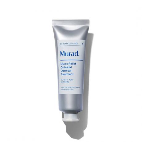 Murad Quick Relief Colloidal Oatmeal Treatment tabung perak dengan latar belakang putih