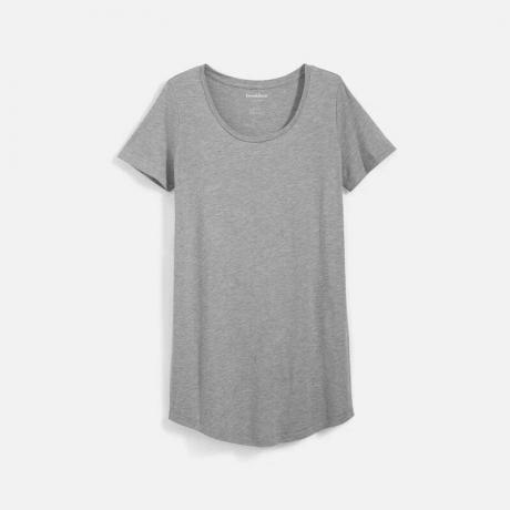Siva majica s kratkimi rokavi Brooklinen Morningside Dress na svetlo sivem ozadju
