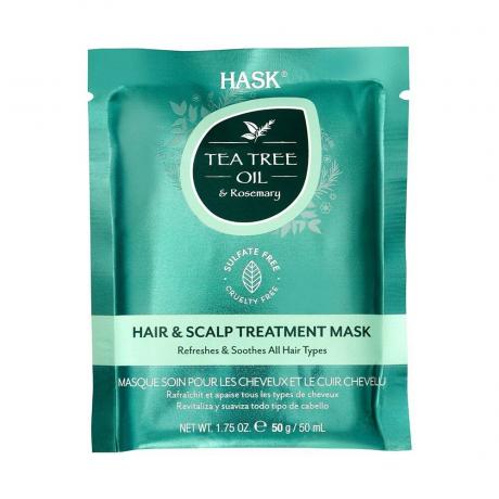Teal Hask Tea Tree Oil & Rosemary Hair and Scalp Treatment Mask продукт на білому тлі