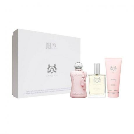 Набор ароматов Parfums de Marly Delina на белом фоне