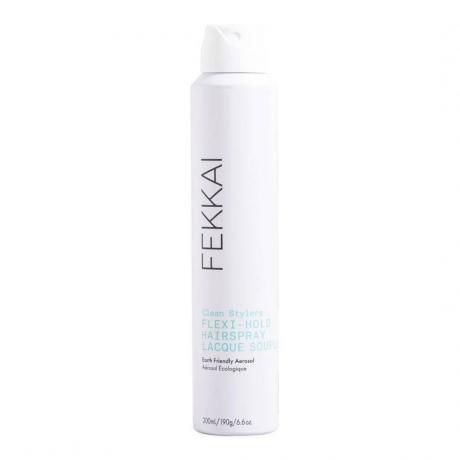 Fekkai Clean Stylers Flexi-Hold Hairspray tube de pulvérisation blanc sur fond blanc