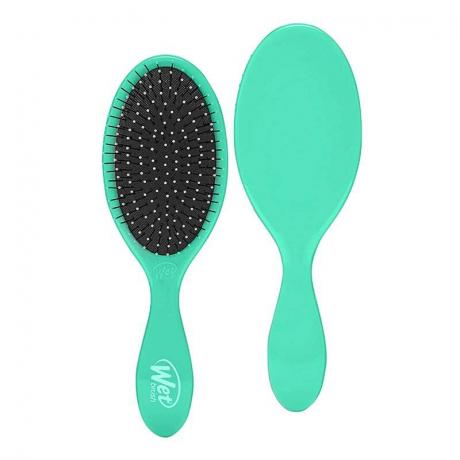 Den mintgrønne Wet Brush Original Detangler Hair Brush på en hvid baggrund