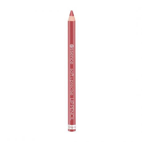 Essence Soft & Precise Lip Pencil šiltas rožinis lūpų pieštukas baltame fone