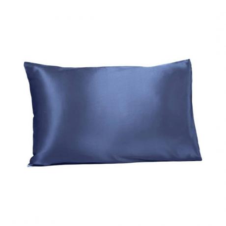 Fishers Finery Silk Pillowcase mėlynas šilko pagalvės užvalkalas baltame fone