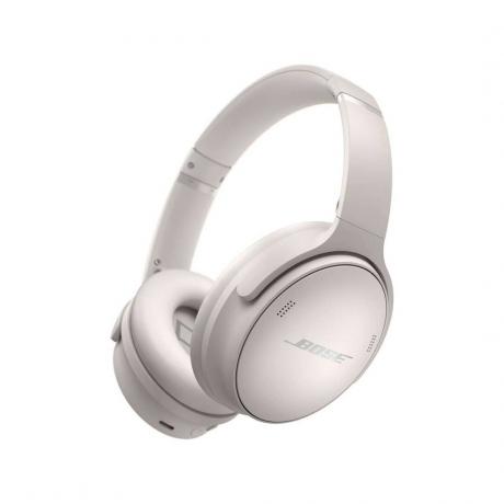 Casque sans fil Bluetooth Bose QuietComfort 45 à réduction de bruit sur fond blanc