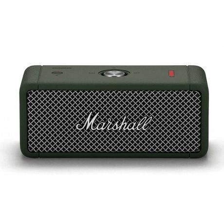 Marshall Emberton Bluetooth Speaker темно-зеленый прямоугольный динамик на белом фоне