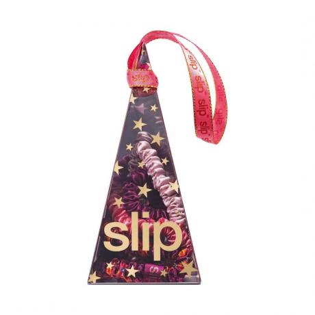 Slip Moonflower Ornament Pure Silk Skinny Scrunchie Set trojuholníková ozdoba vyplnená ružovými a fialovými hodvábnymi scrunchie