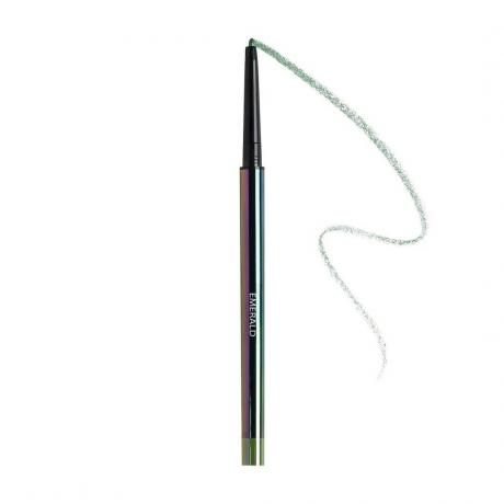 Infinite Chrome Waterproof Micropencil Eyeliner chrome eyeliner dengan swatch coretan mint pada latar belakang putih