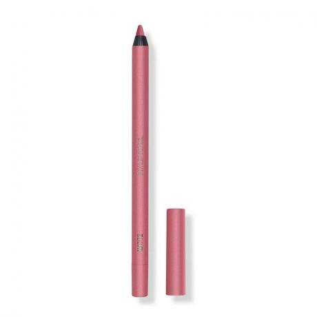 The About-Face Matte Fix Lip Pencil na cor rosa coral Momentary Bliss em um fundo em branco