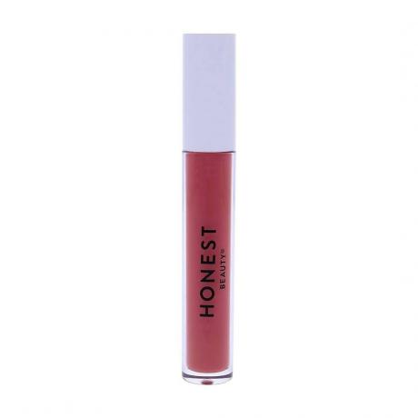 Honest Beauty Liquid Lipstick vila ягідної рідкої помади з білою кришкою на білому тлі