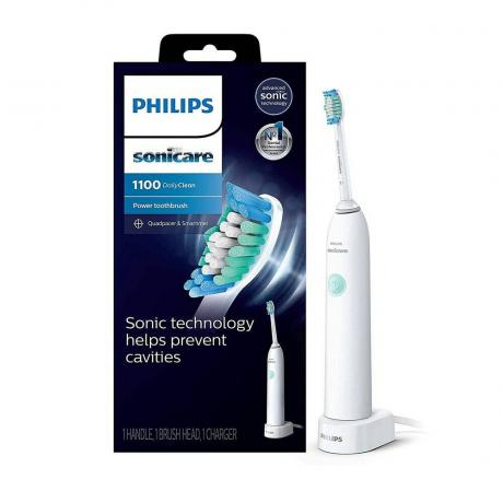 Philips Sonicare elektrisk tandbørste på hvid baggrund