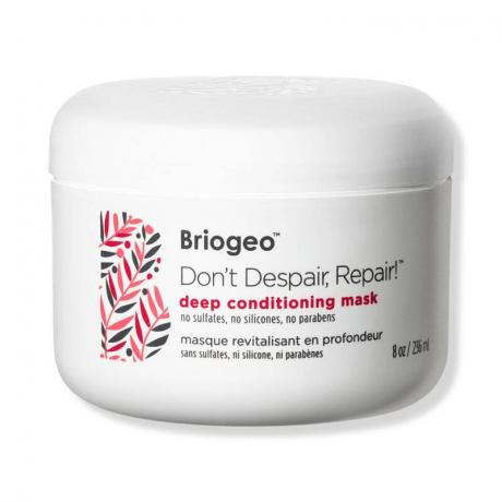 Briogeo Fortvivl ikke, reparer! Deep Conditioning Hair Mask hvid krukke på hvid baggrund