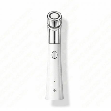 Un dispositivo Medicube Age-R ATS Air Shot argento e bianco su sfondo bianco