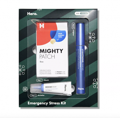 Hero Cosmetics Emergency Stress Kingikomplekt valgel taustal