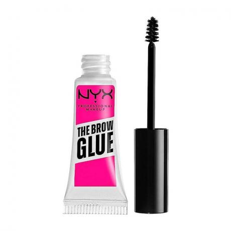 El NYX Professional Makeup The Brow Glue sobre un fondo blanco.