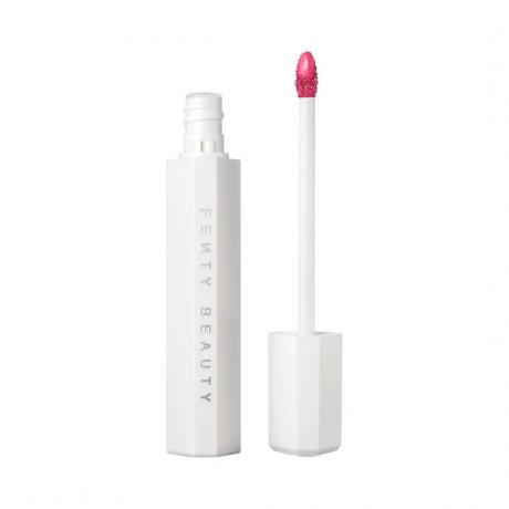 Fenty Poutsicle Hydrating Lip Stain weiße Tube mit rosa Lippenfleck auf weißem Hintergrund