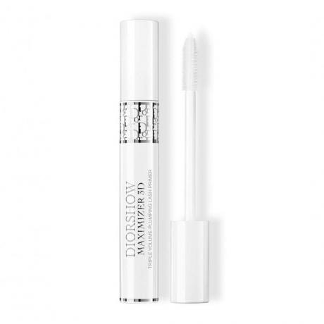 Dior Diorshow Maximizer 3D Lash Primer tubo branco de primer para cílios sobre fundo branco