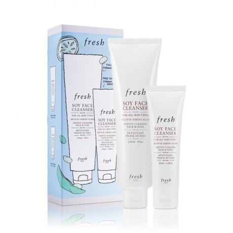 Fresh Soy Face Cleanser Set op witte achtergrond