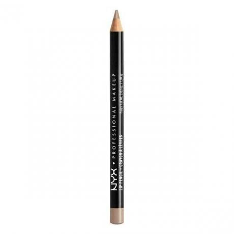 قلم تحديد الشفاه النحيف من NYX Professional Makeup باللون الكمأة عارية على خلفية بيضاء